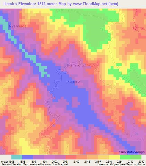 Ikamiro,Uganda Elevation Map