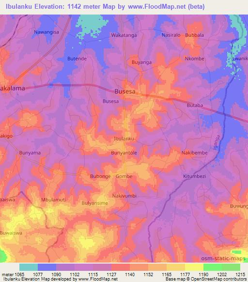 Ibulanku,Uganda Elevation Map