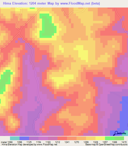 Hima,Uganda Elevation Map