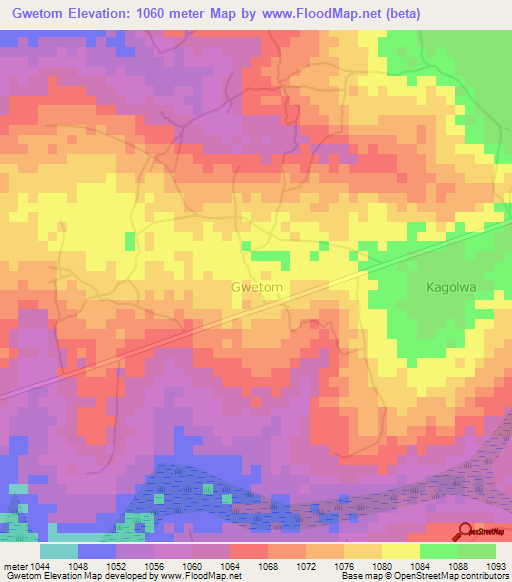 Gwetom,Uganda Elevation Map