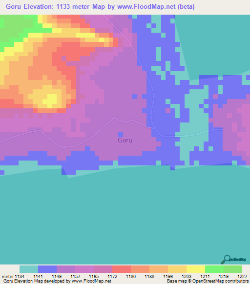 Goru,Uganda Elevation Map