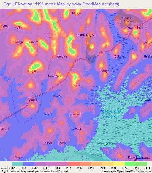Ggoli,Uganda Elevation Map