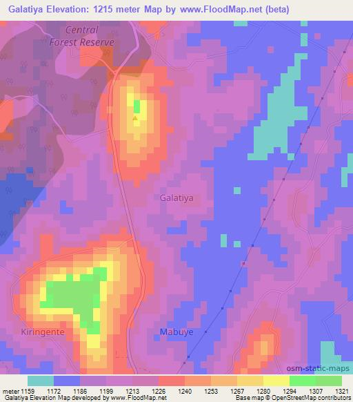Galatiya,Uganda Elevation Map