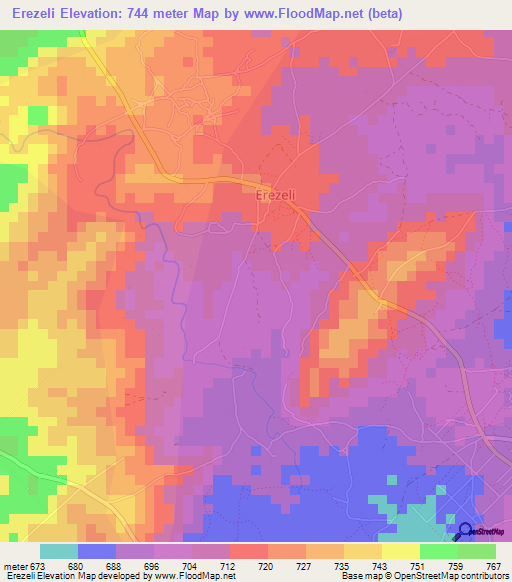 Erezeli,Uganda Elevation Map