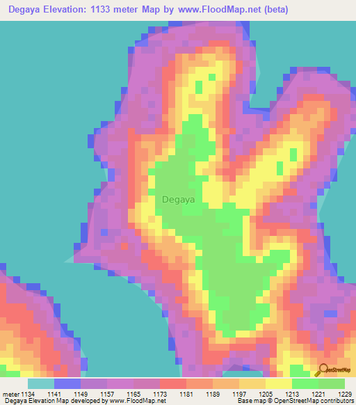 Degaya,Uganda Elevation Map