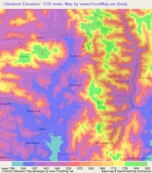 Chenkoni,Uganda Elevation Map