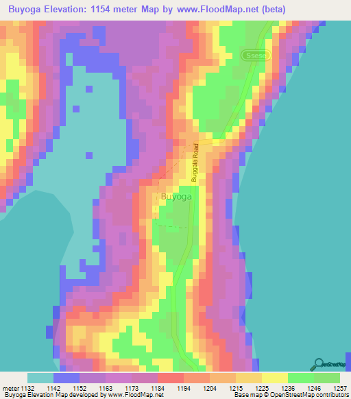 Buyoga,Uganda Elevation Map