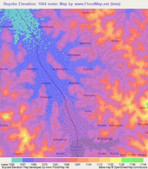 Buyobe,Uganda Elevation Map