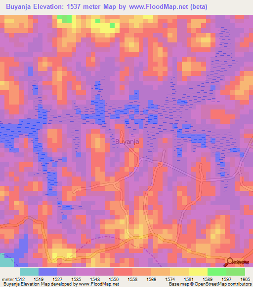 Buyanja,Uganda Elevation Map