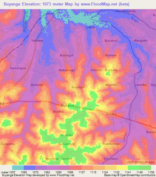 Buyanga,Uganda Elevation Map
