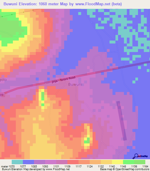 Buwuni,Uganda Elevation Map