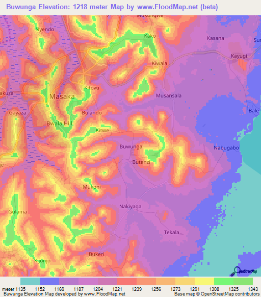 Buwunga,Uganda Elevation Map