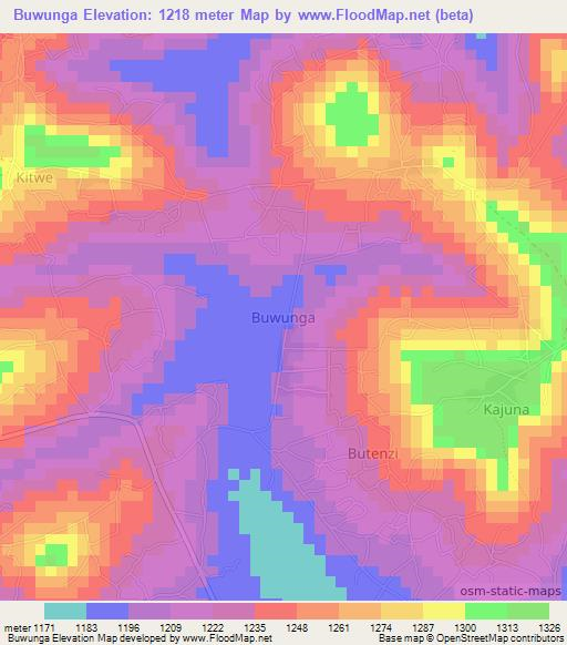 Buwunga,Uganda Elevation Map