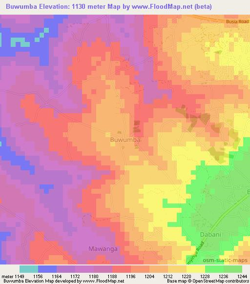 Buwumba,Uganda Elevation Map