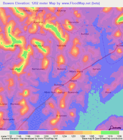 Buwere,Uganda Elevation Map