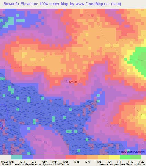 Buwanfu,Uganda Elevation Map
