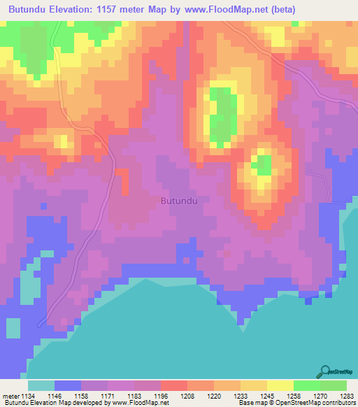 Butundu,Uganda Elevation Map