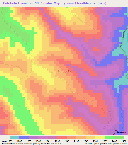 Butobole,Uganda Elevation Map