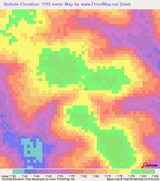 Butinde,Uganda Elevation Map