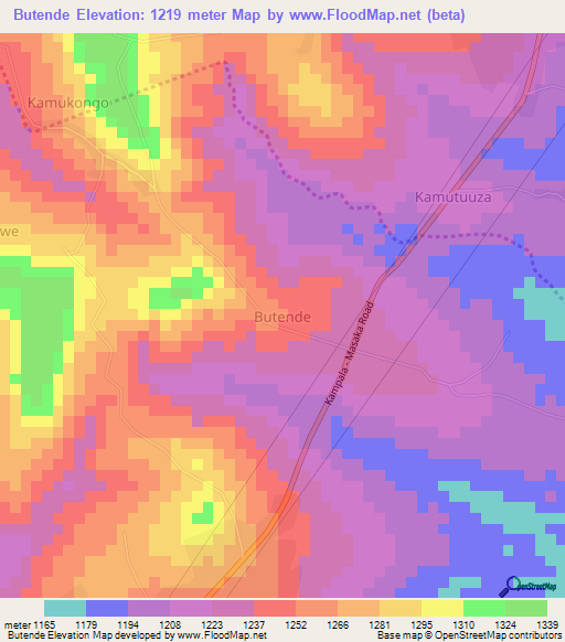 Butende,Uganda Elevation Map