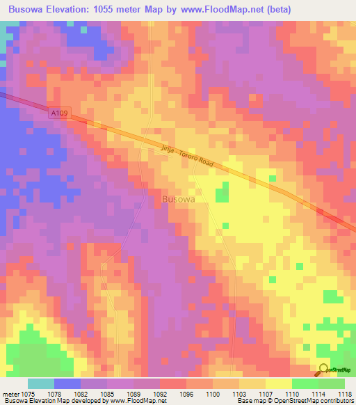 Busowa,Uganda Elevation Map