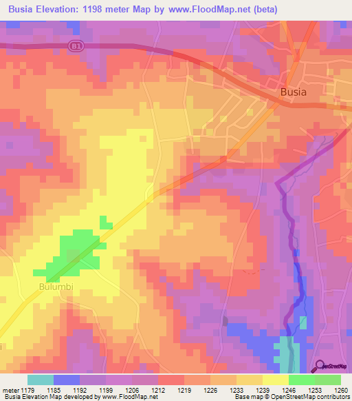 Busia,Uganda Elevation Map
