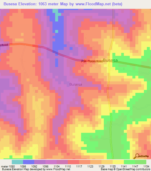 Busesa,Uganda Elevation Map