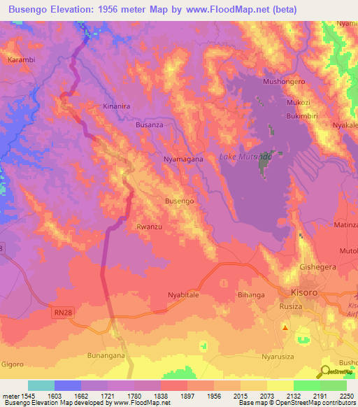 Busengo,Uganda Elevation Map