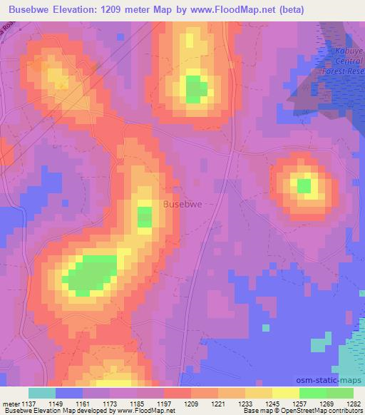 Busebwe,Uganda Elevation Map
