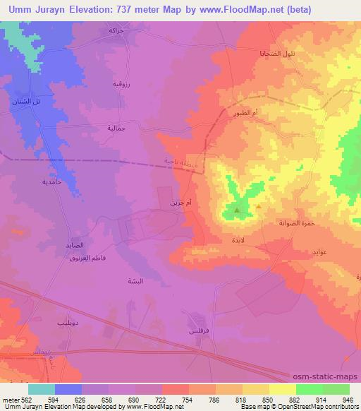 Umm Jurayn,Syria Elevation Map