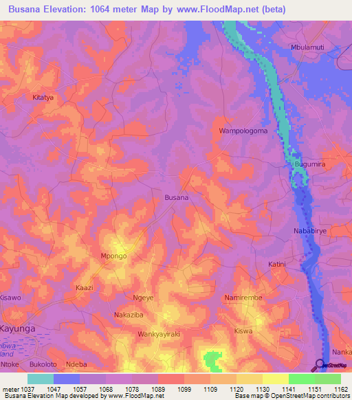 Busana,Uganda Elevation Map