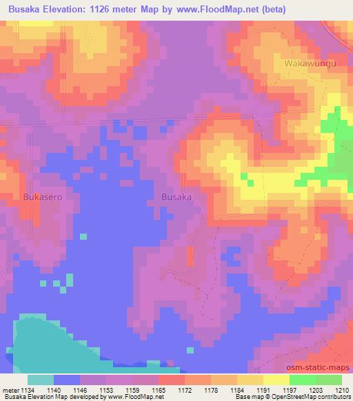 Busaka,Uganda Elevation Map