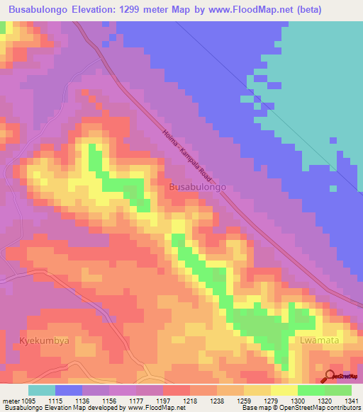 Busabulongo,Uganda Elevation Map