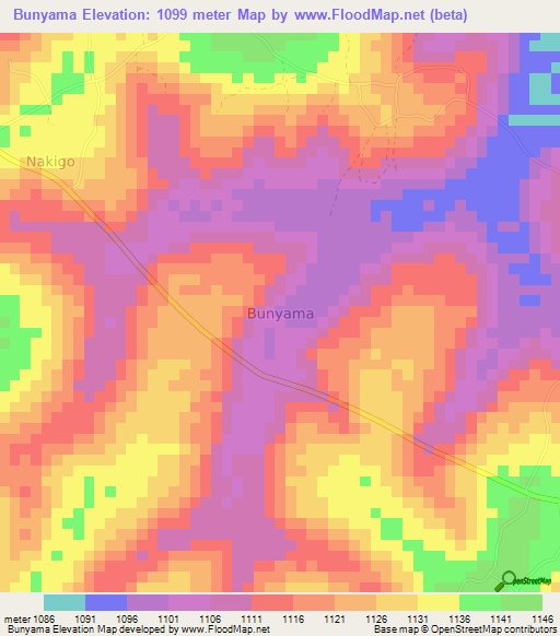 Bunyama,Uganda Elevation Map