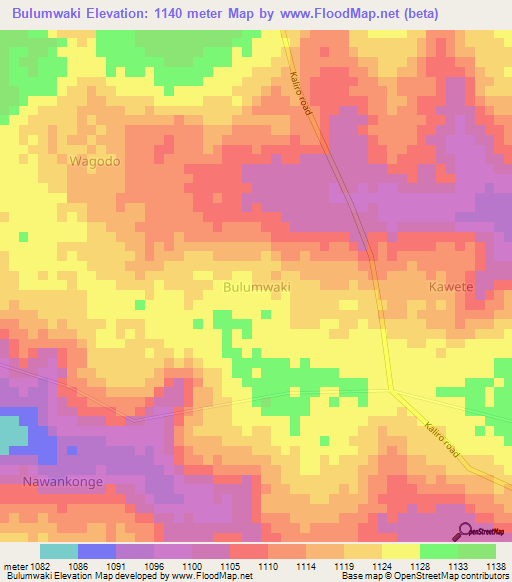 Bulumwaki,Uganda Elevation Map