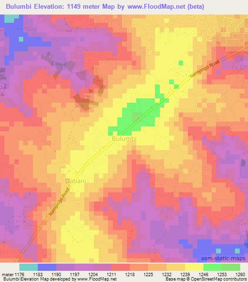 Bulumbi,Uganda Elevation Map