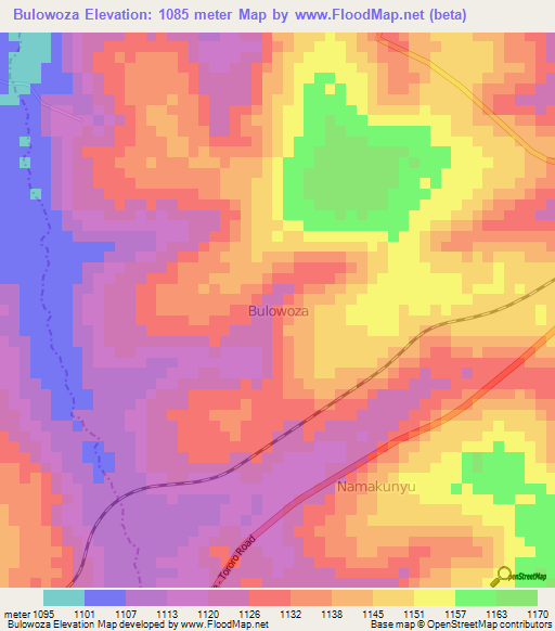 Bulowoza,Uganda Elevation Map