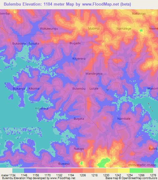 Bulembu,Uganda Elevation Map