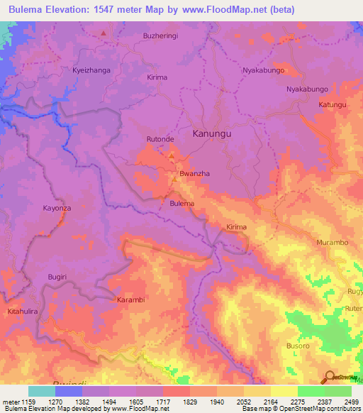 Bulema,Uganda Elevation Map