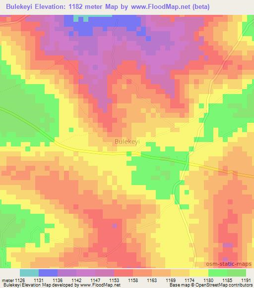 Bulekeyi,Uganda Elevation Map