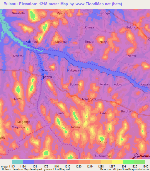 Bulamu,Uganda Elevation Map