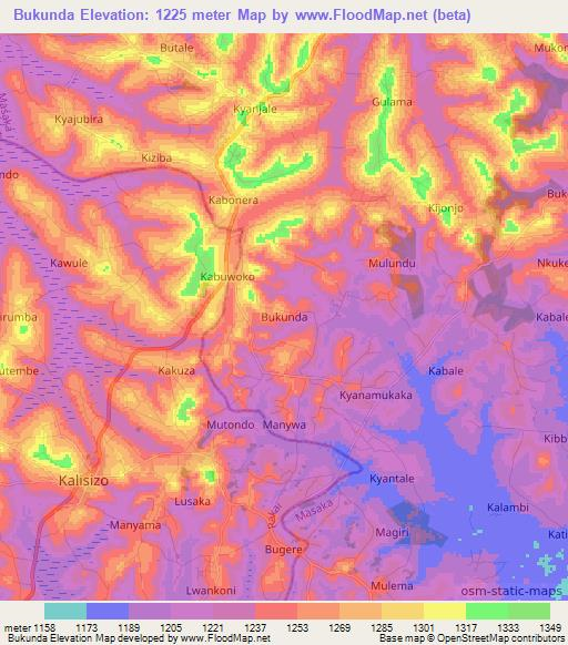 Bukunda,Uganda Elevation Map