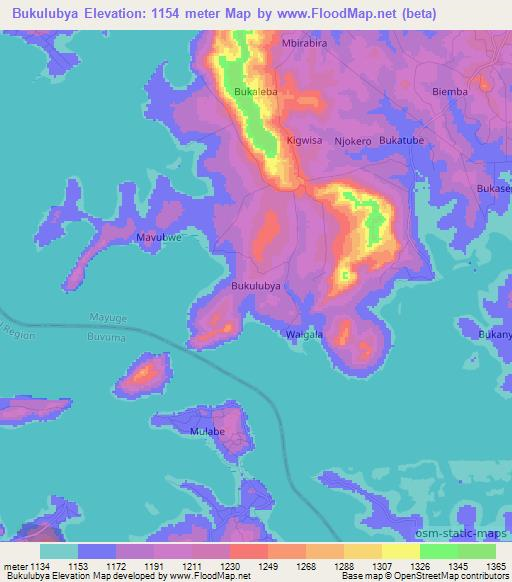 Bukulubya,Uganda Elevation Map