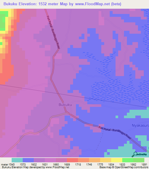 Bukuku,Uganda Elevation Map