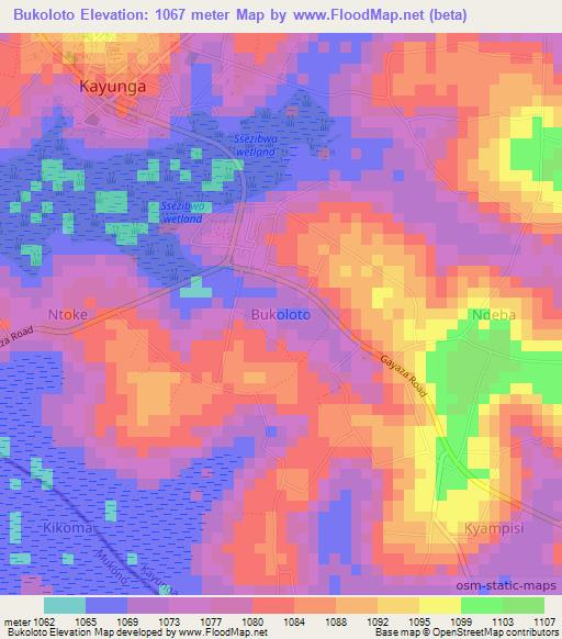 Bukoloto,Uganda Elevation Map