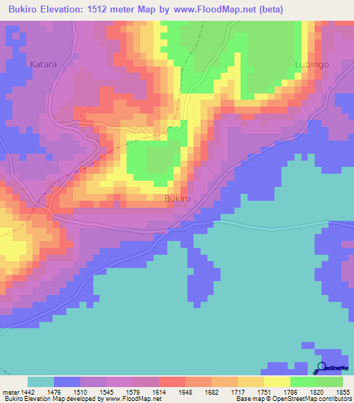 Bukiro,Uganda Elevation Map