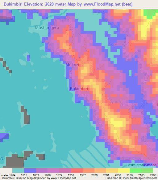 Bukimbiri,Uganda Elevation Map
