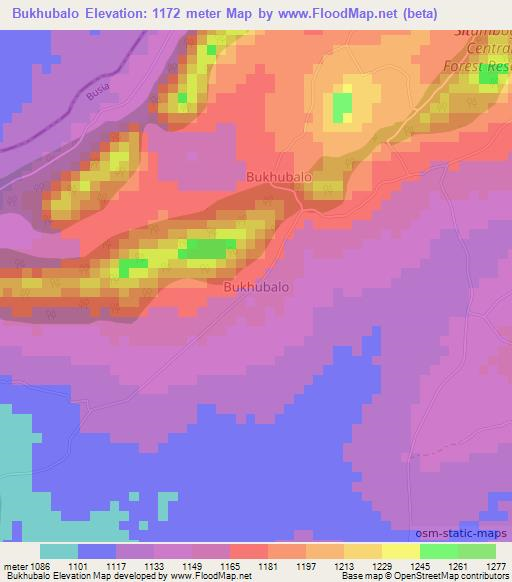 Bukhubalo,Uganda Elevation Map