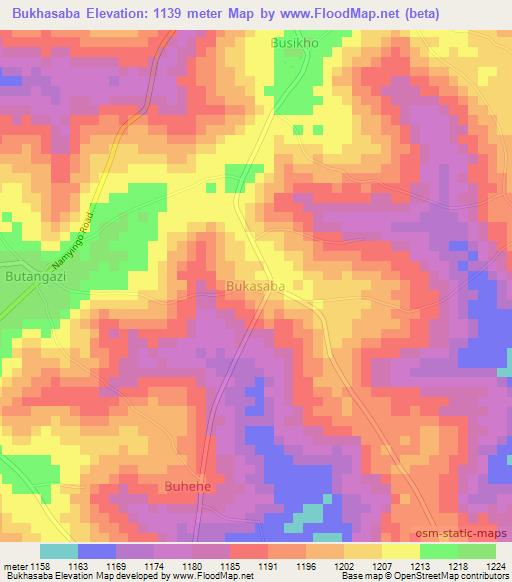 Bukhasaba,Uganda Elevation Map