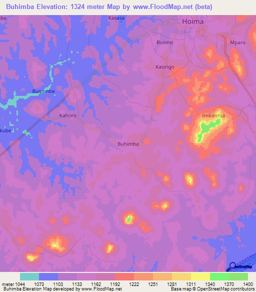 Buhimba,Uganda Elevation Map